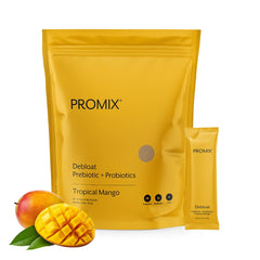 ProMix Nutrition envase Debloat sabor mango mostrando diseño frontal y beneficios
