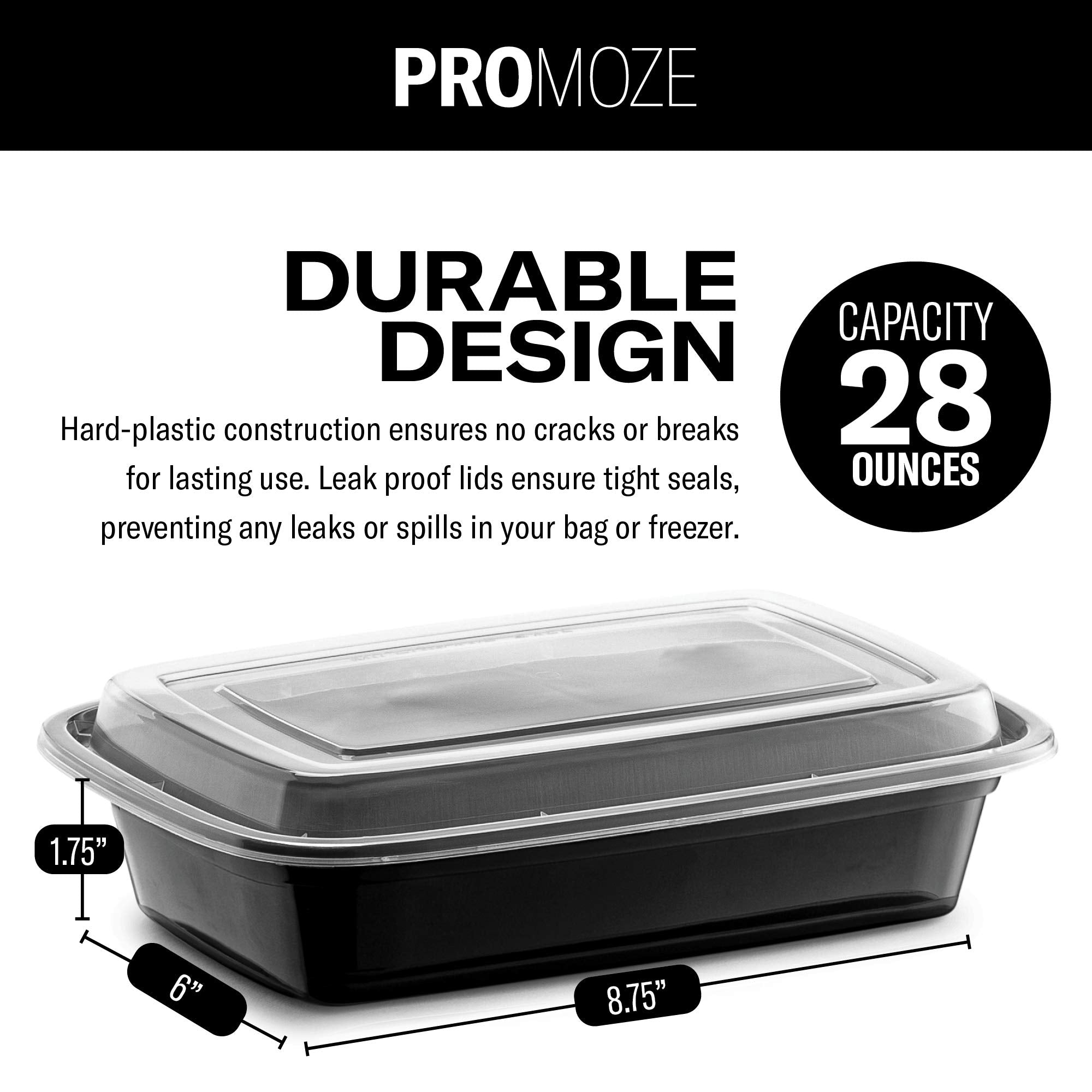PROMOZE side profile of container illustrating sturdy construction and shape retention