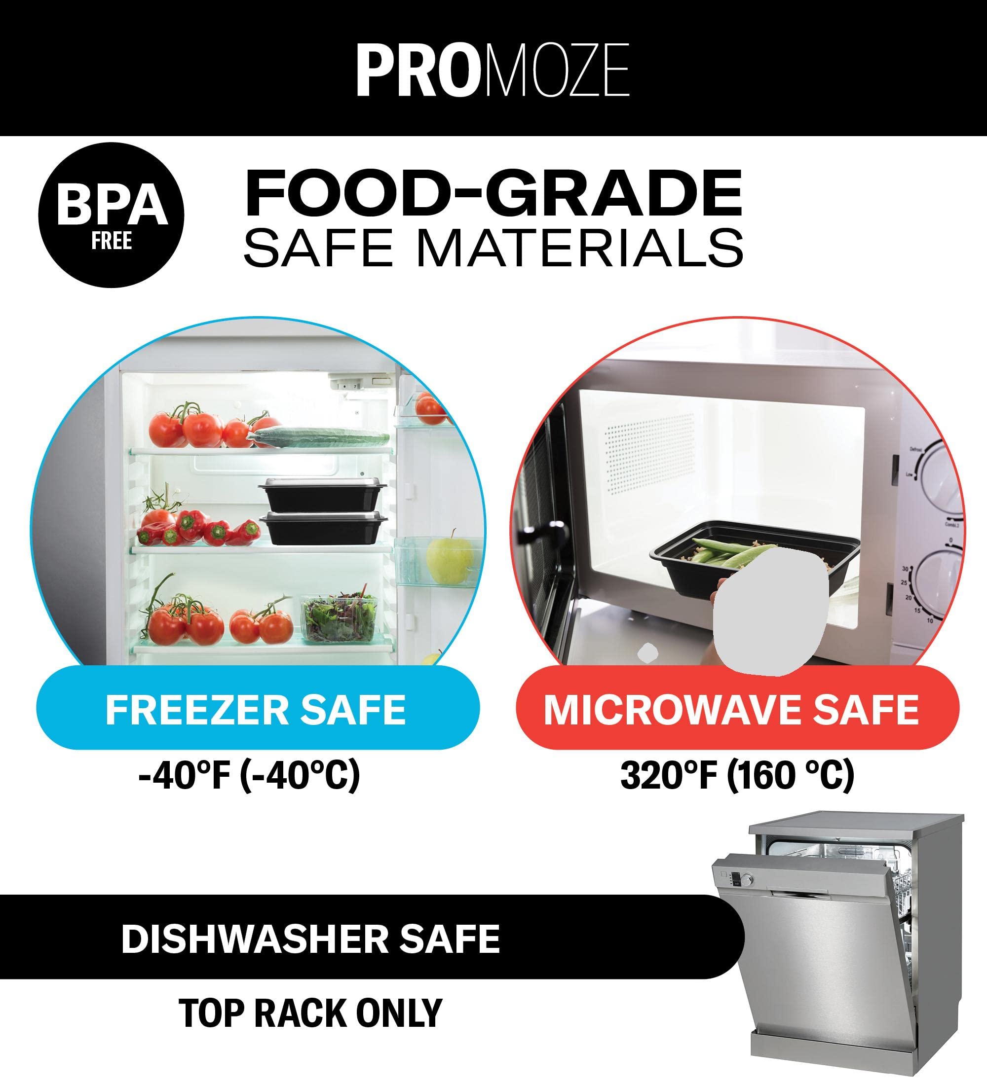 PROMOZE container in microwave showing safe reheating convenience