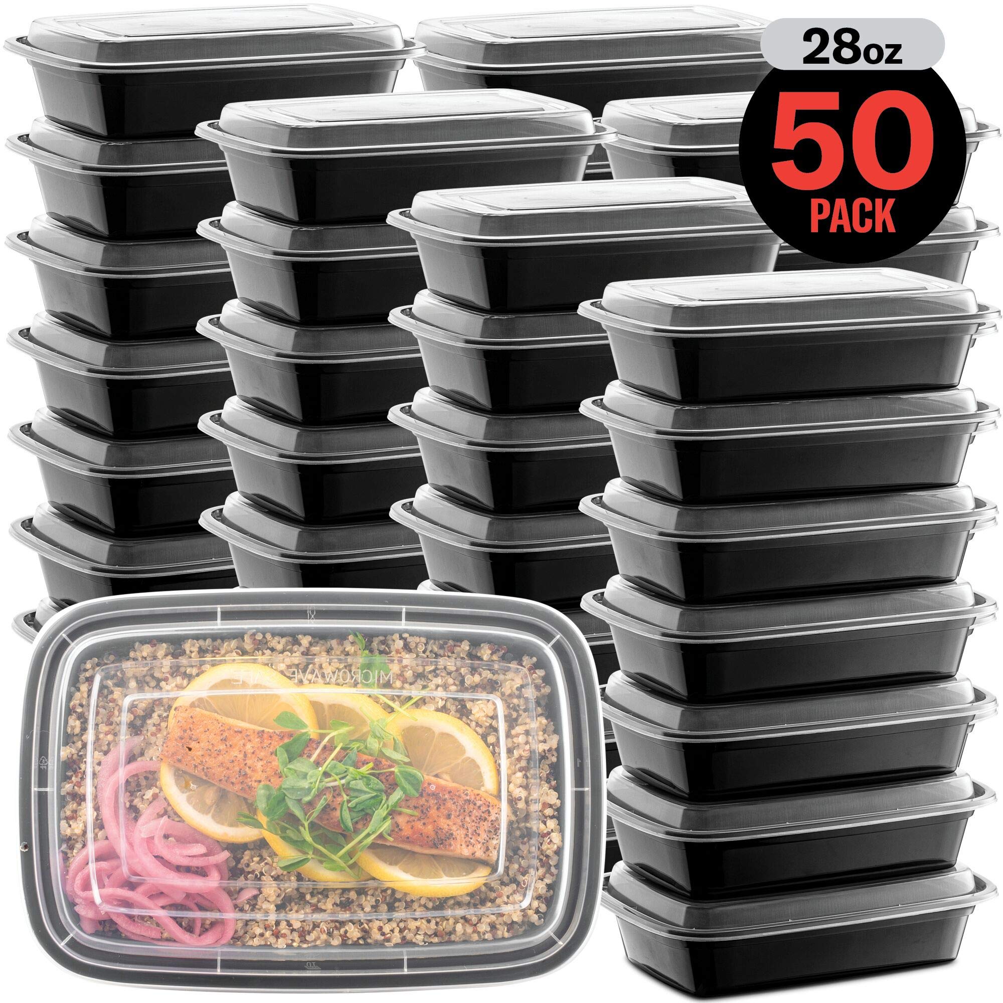 PROMOZE hand holding container illustrating 28 oz size and practical portion control