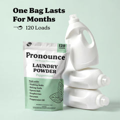 Pronounce en uso en lavadora HE demostrando compatibilidad y eficiencia