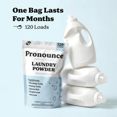 Bolsa Pronounce junto a una lavadora HE demostrando compatibilidad