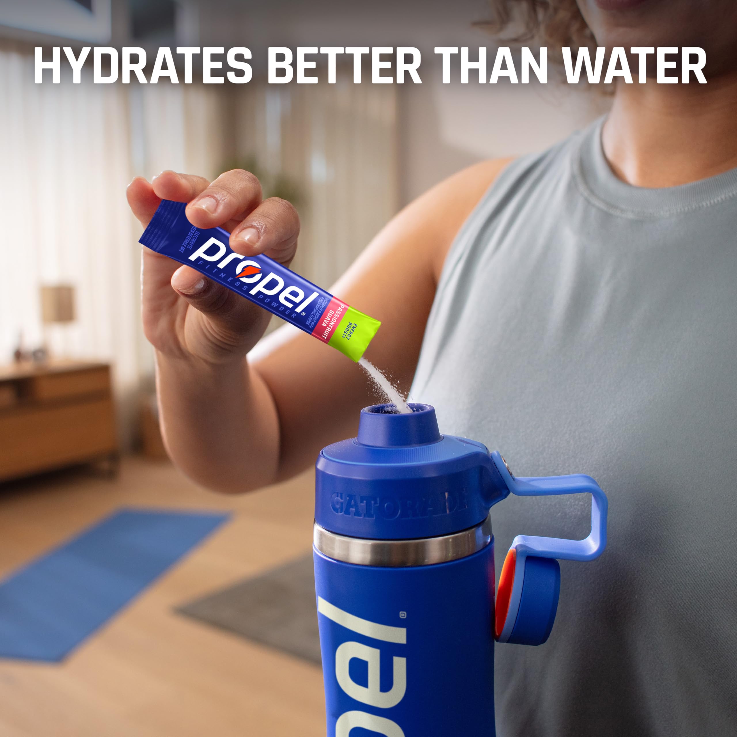 Propel en ambiente de gimnasio, energía e hidratación durante ejercicio