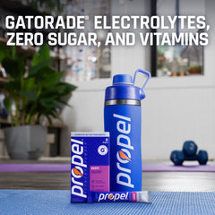 Bebida Propel mango preparada en vaso, sabor afrutado y refrescante
