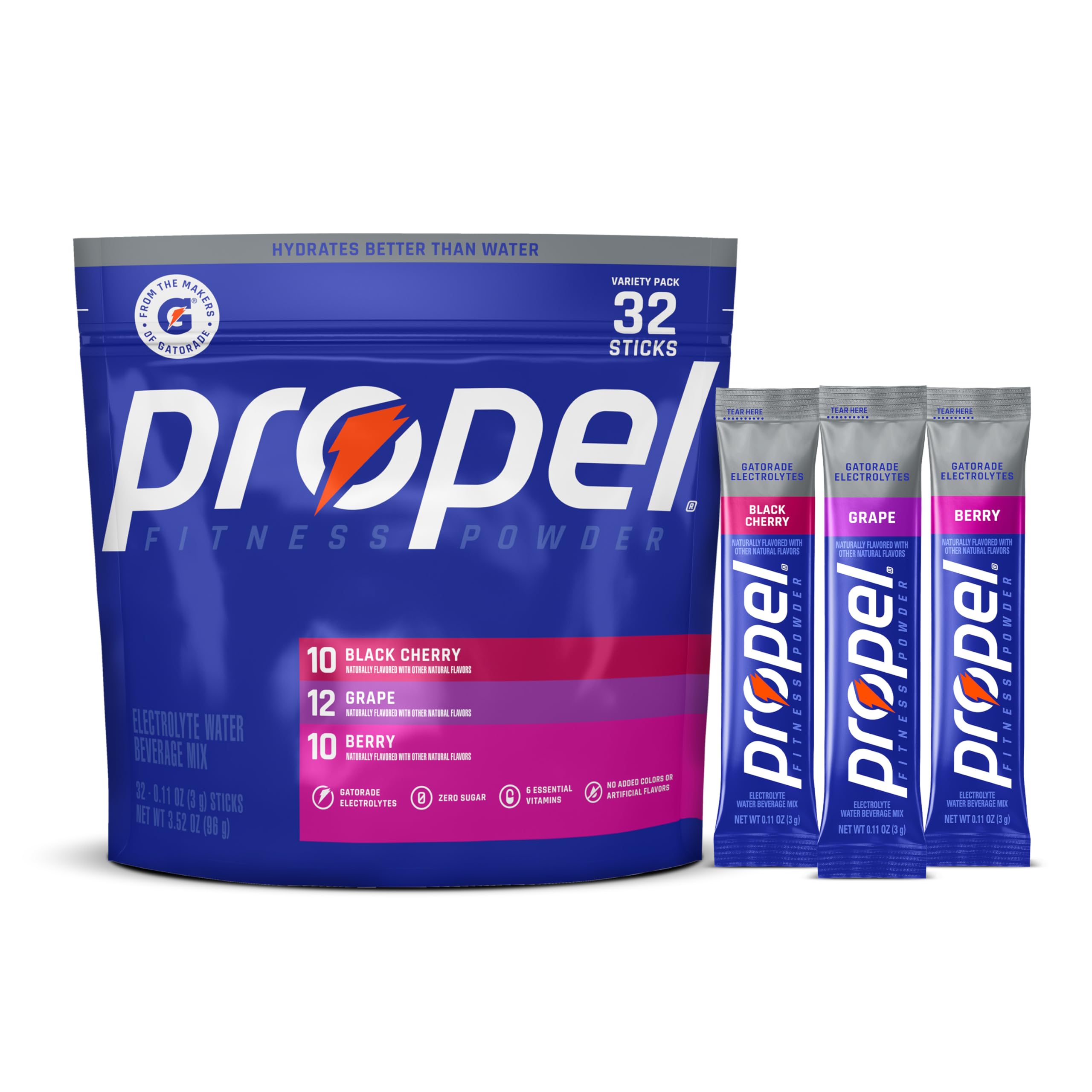Propel paquete frente mostrando caja y marca, hidratación conveniente