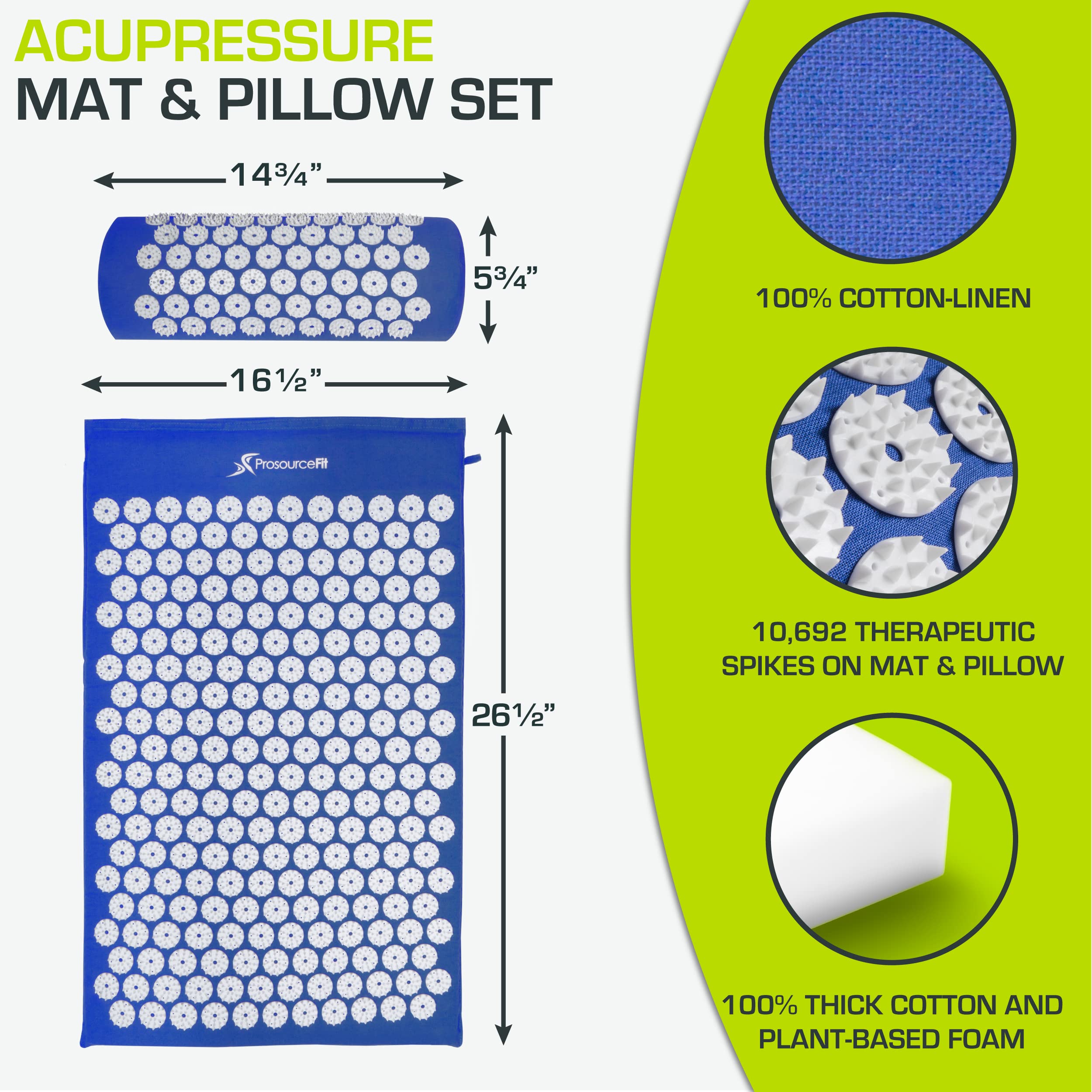 ProSource almohada con puntas de acupresión detalle para alivio cervical