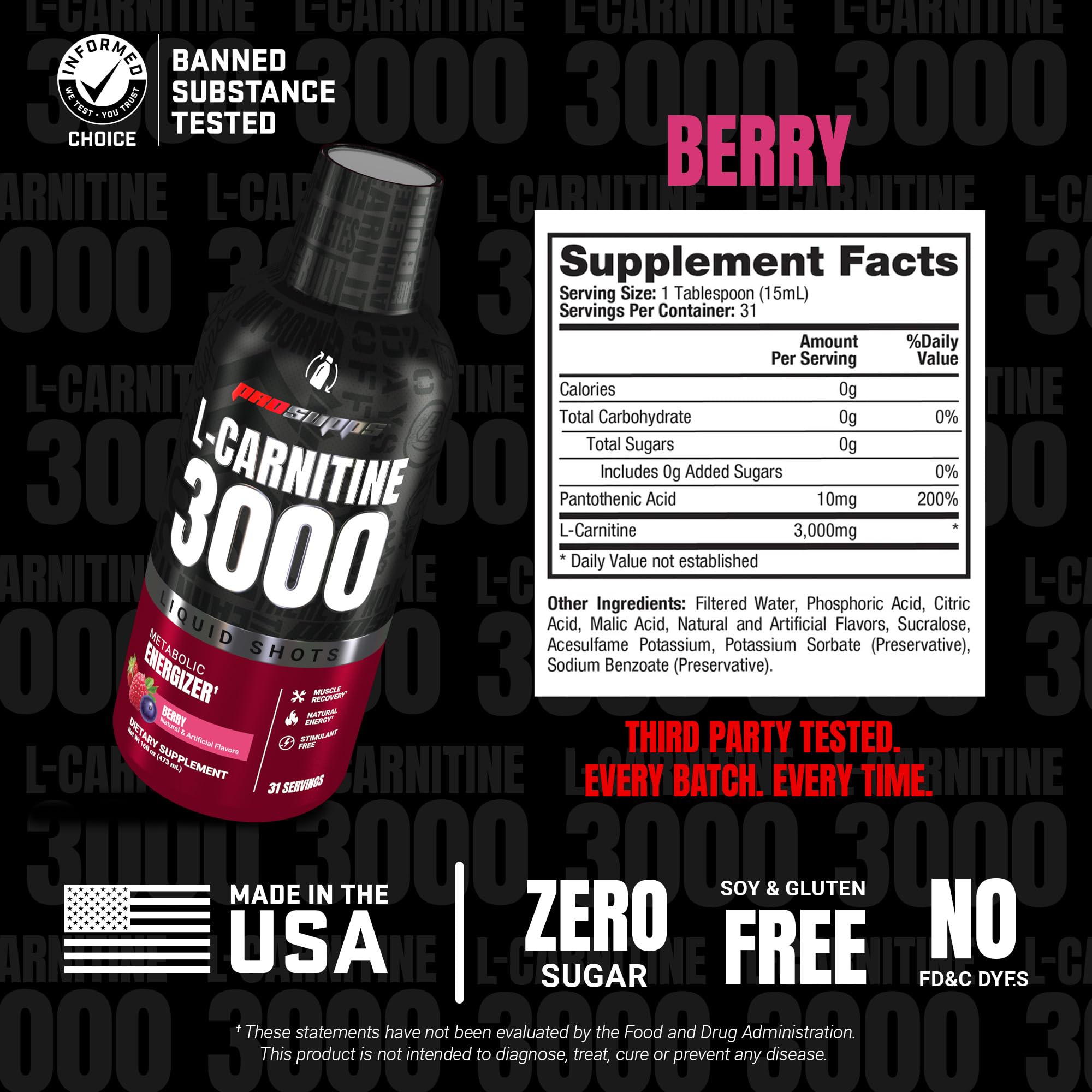 ProSupps etiqueta de ingredientes destacando pureza y pruebas