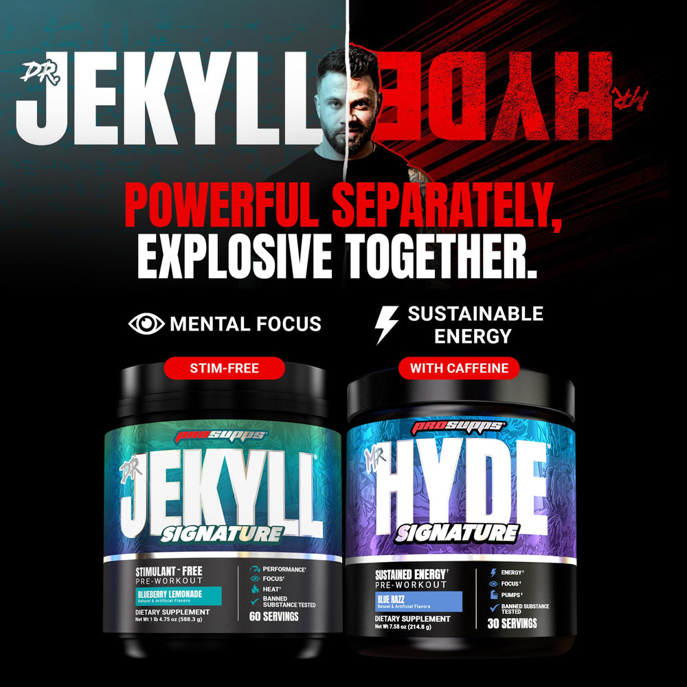 ProSupps Mr. Hyde comparación de tamaño del envase destacando 30 porciones