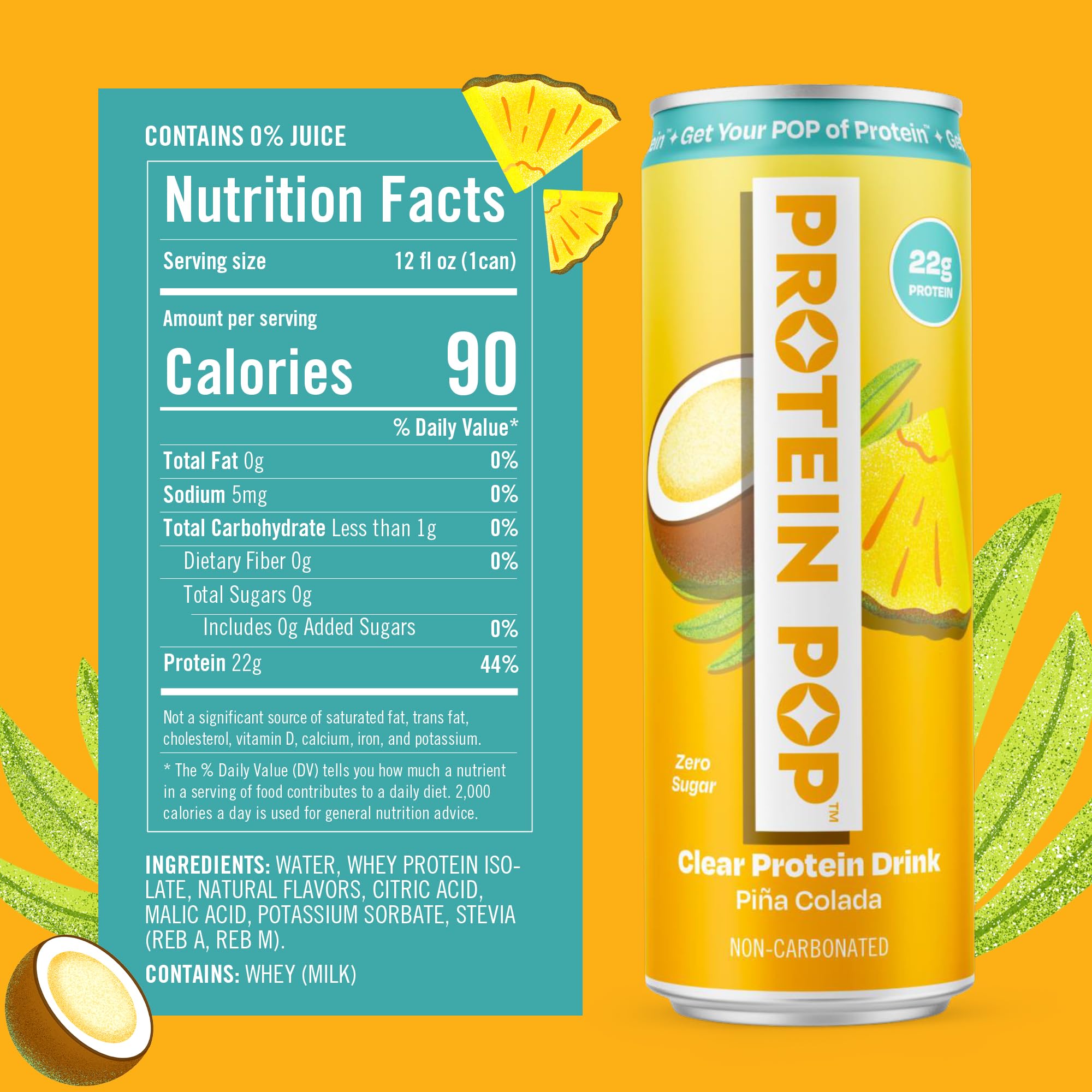 PROTEIN POP lata en escritorio como snack proteico conveniente