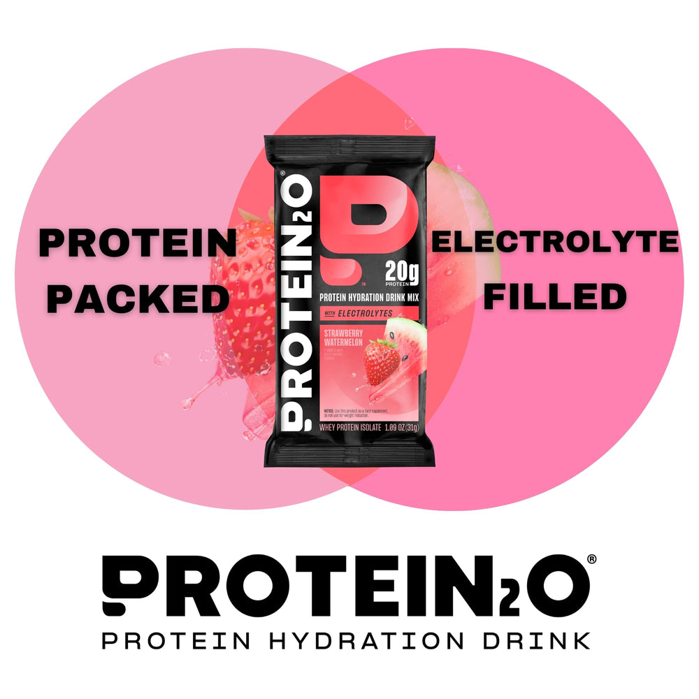 Protein2o en ambiente lifestyle junto a gimnasia y botella para conveniencia