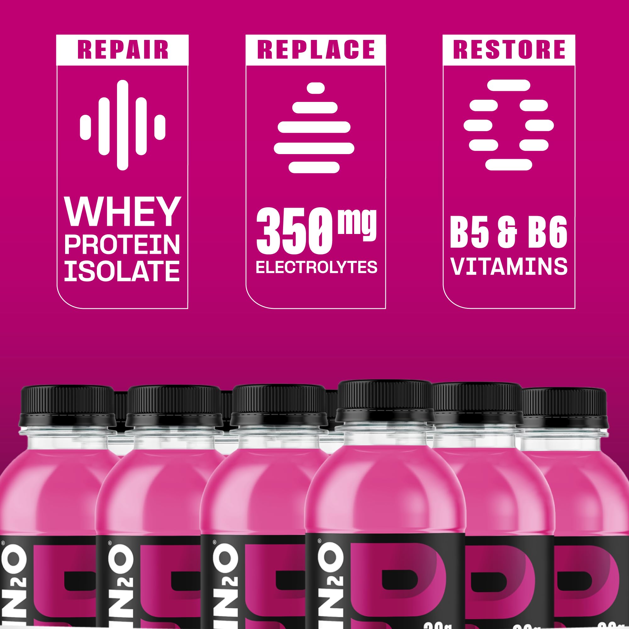 Protein2o etiqueta de ingredientes mostrando proteína aislada y vitaminas