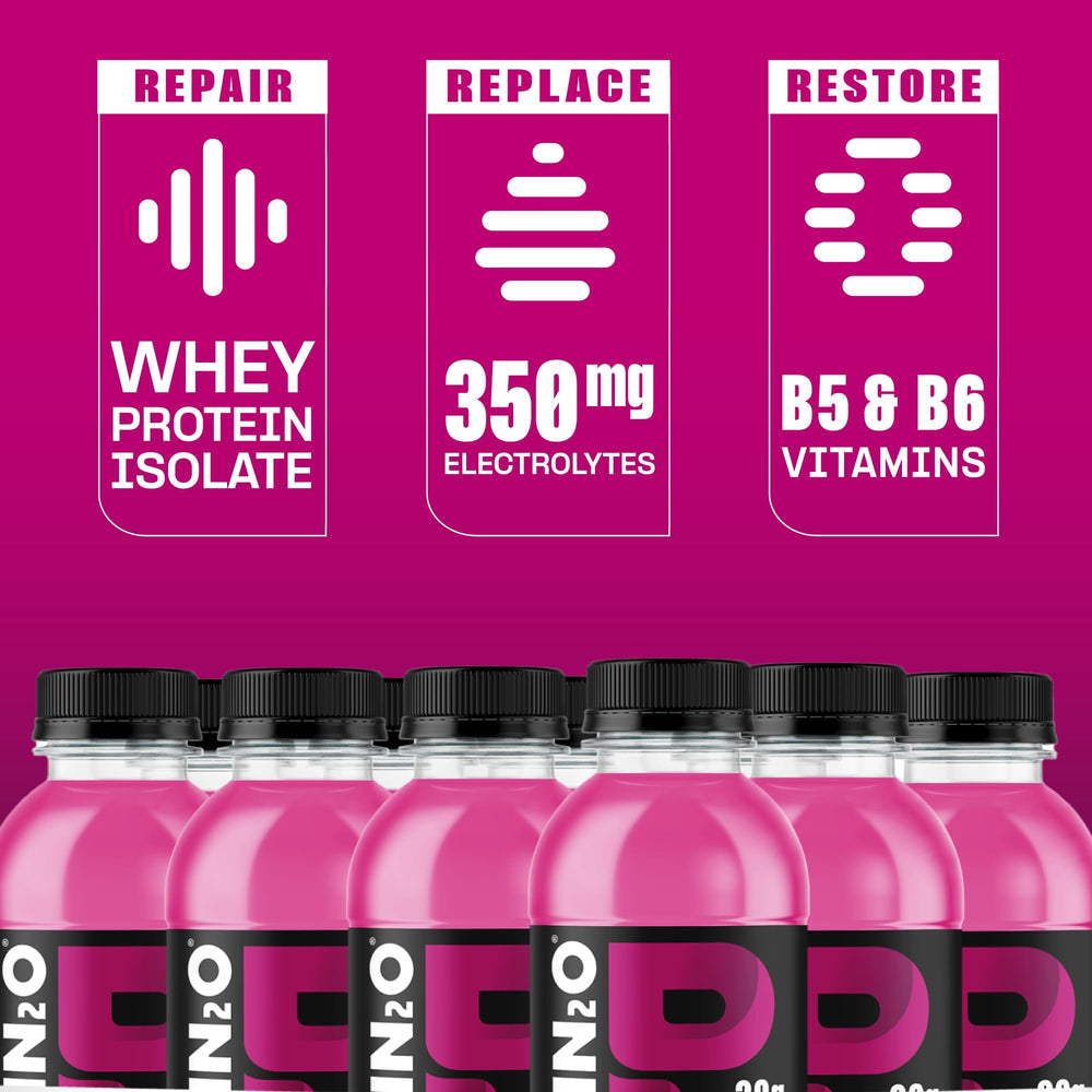Protein2o etiqueta de ingredientes mostrando proteína aislada y vitaminas