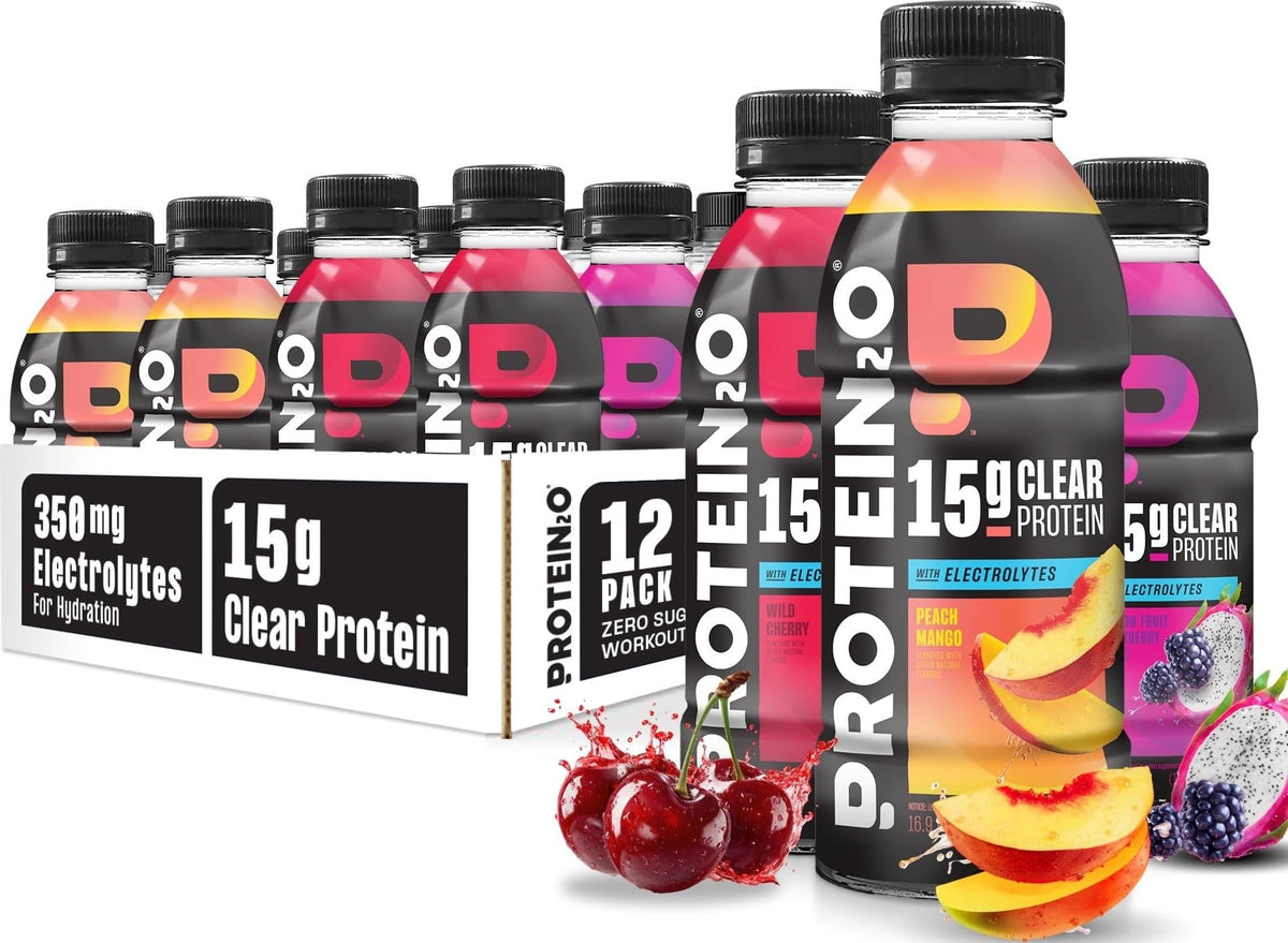 Protein2o frente del empaque mostrando diseño y beneficios claros