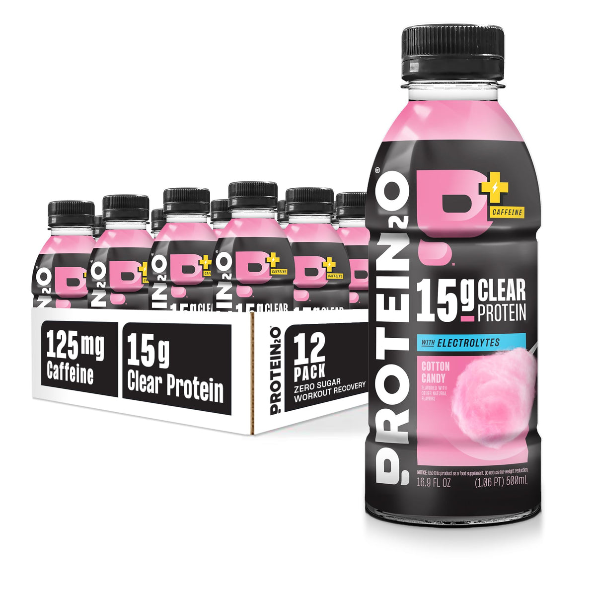 Protein2o botella frontal Cotton Candy mostrando diseño y frescura