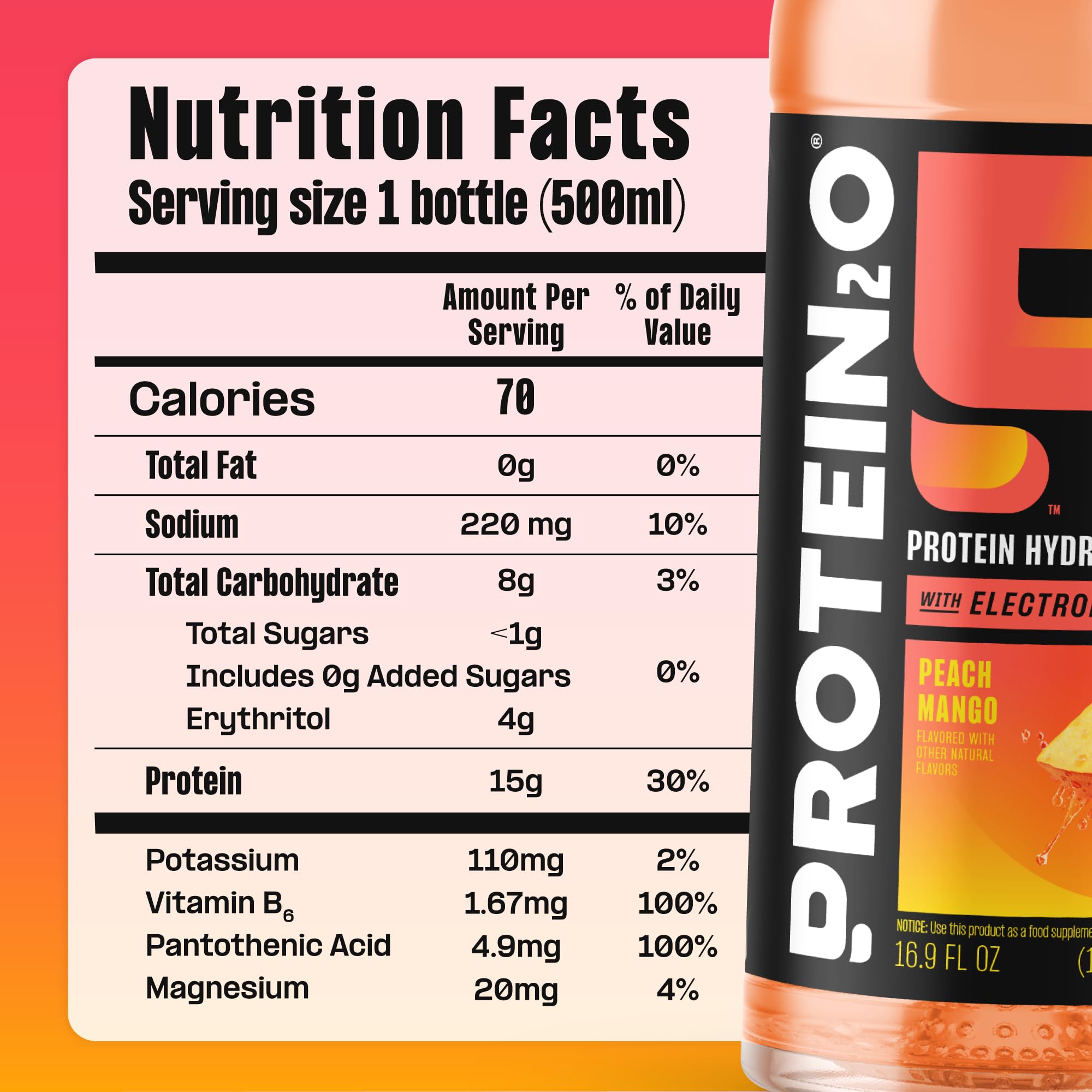 Protein2o pack de 12 botellas listo para almacenar y consumo frecuente