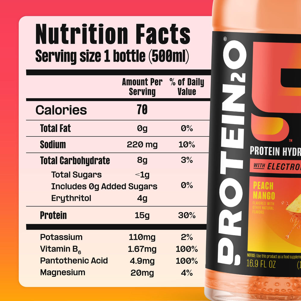 Protein2o pack de 12 botellas listo para almacenar y consumo frecuente