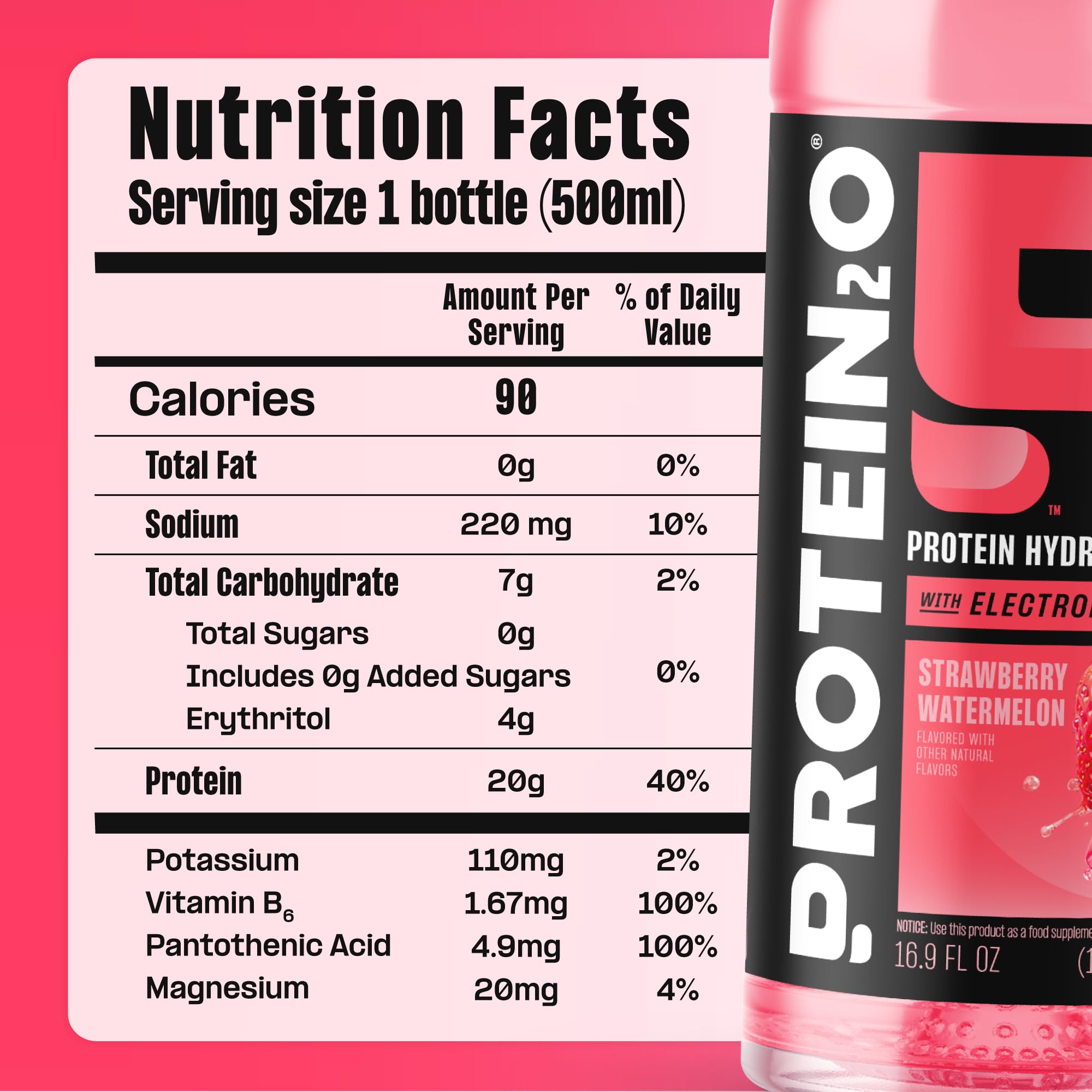 Protein2o variedad de sabores Orange Mango y Strawberry Watermelon