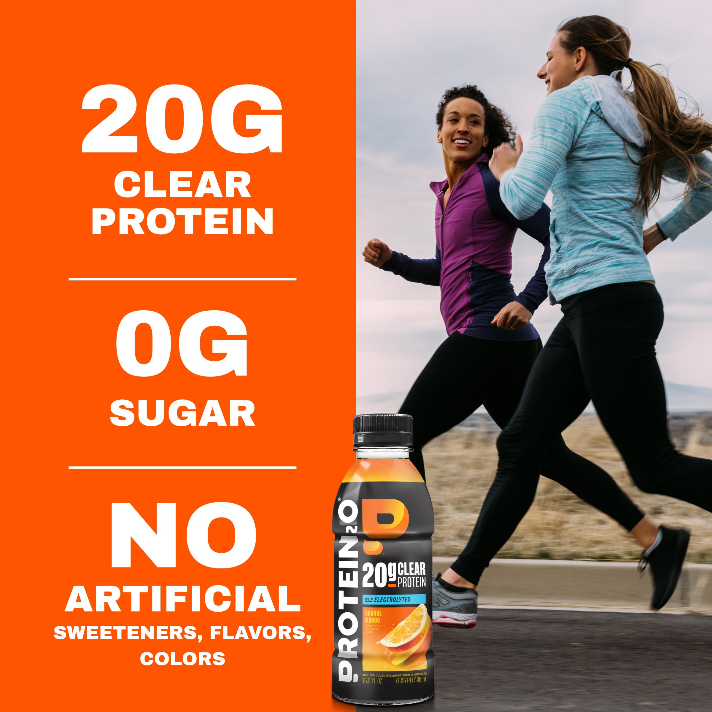 Protein2o bebida clara vertida mostrando textura ligera y refrescante