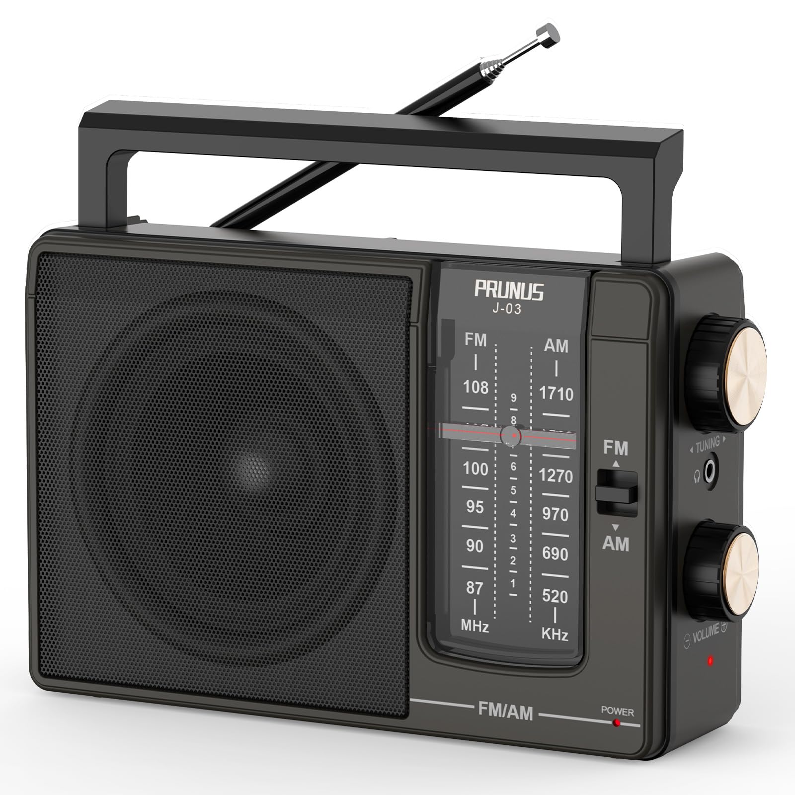 PRUNUS J03 vista frontal con altavoz grande para sonido claro