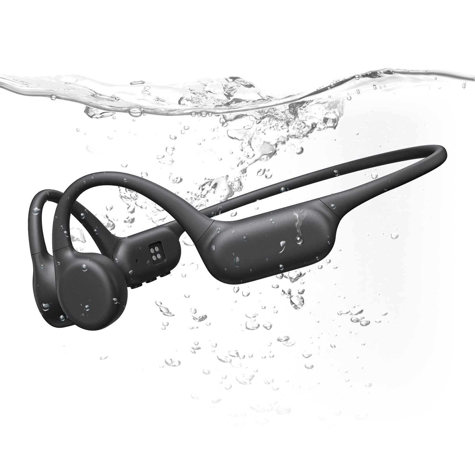 PSIER vista frontal del auricular y empaque mostrando resistencia al agua