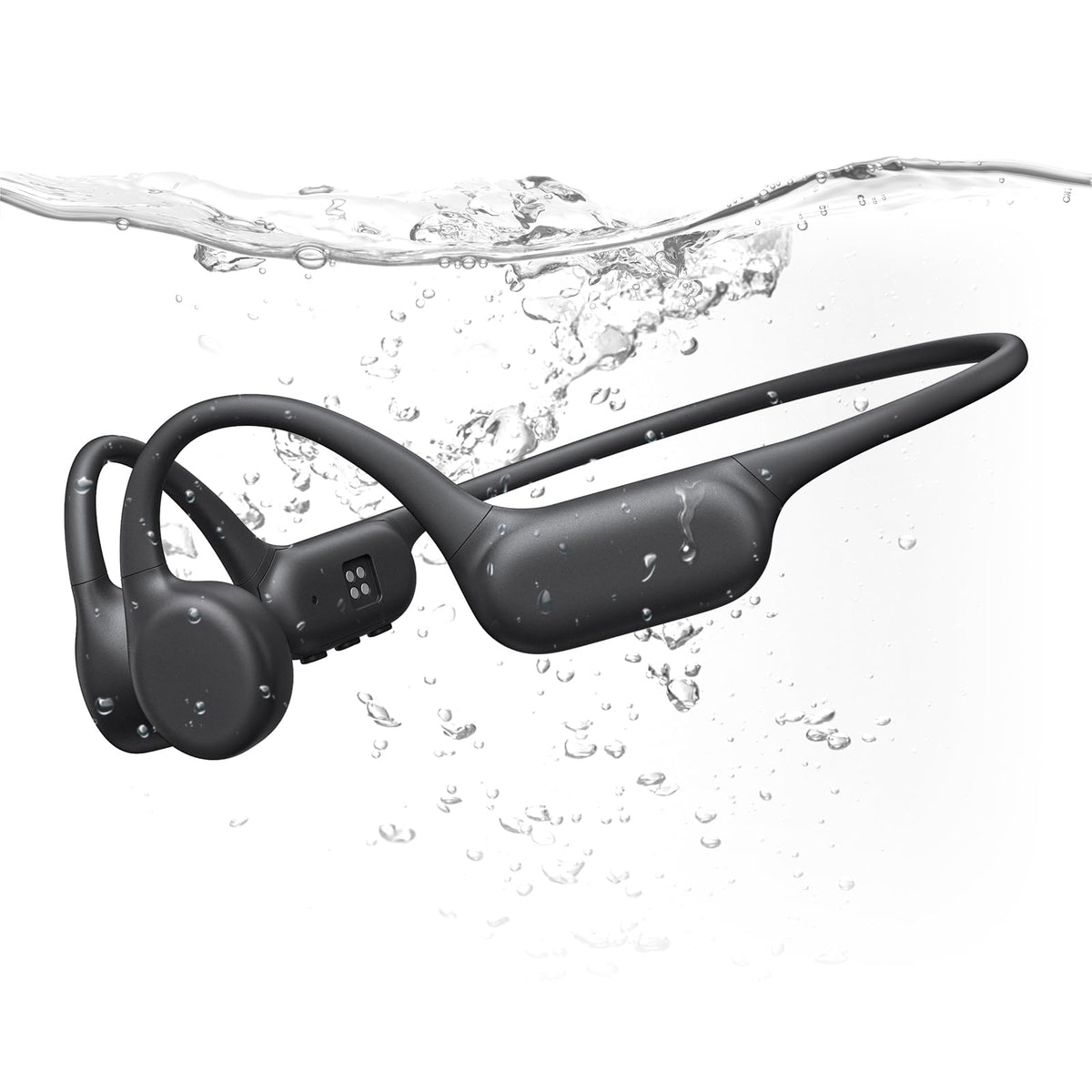 PSIER vista frontal del auricular y empaque mostrando resistencia al agua