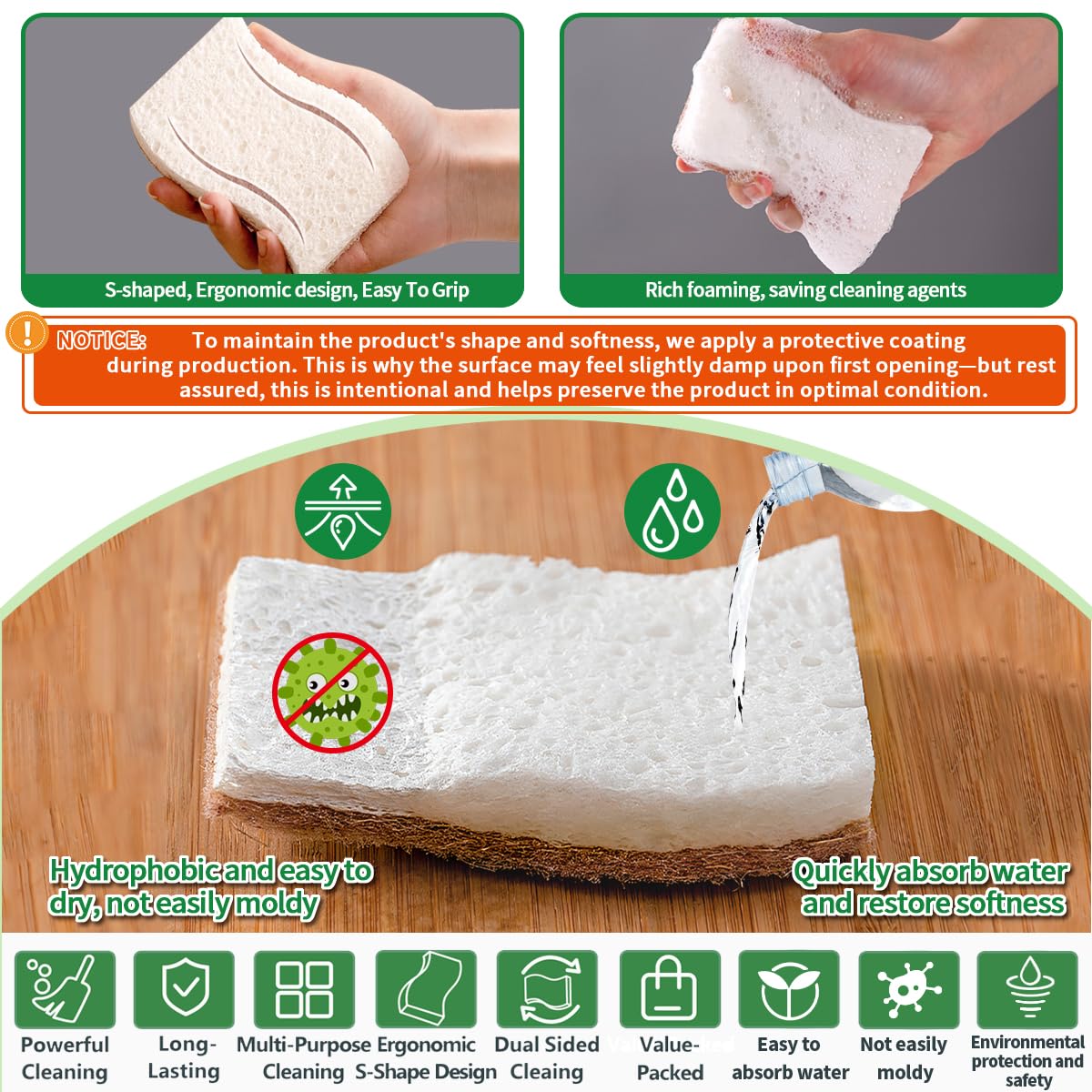 PUCITY primer plano de fibra de coco que elimina manchas sin rayar