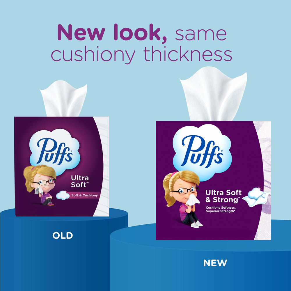 Puffs caja abierta con un pañuelo listo para usar comodidad inmediata