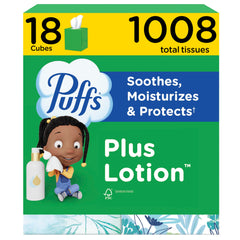 Puffs caja frontal con diseño y 56 pañuelos visibles para fácil acceso