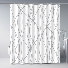 Punkray cortina frontal rayas gris blanco que aporta estilo y privacidad