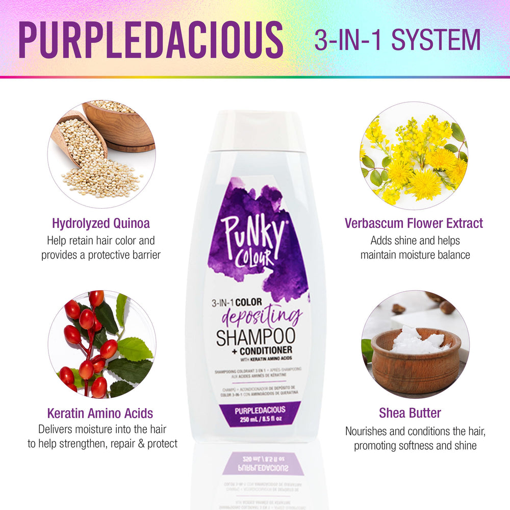 Punky Purpledacious aplicación con mano demostrando fácil uso y resultado rápido