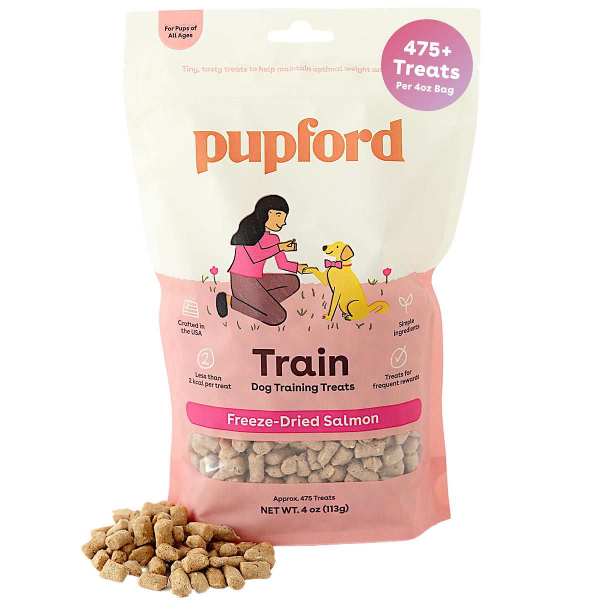 Pupford paquete frontal del salmón liofilizado, conveniencia para entrenar