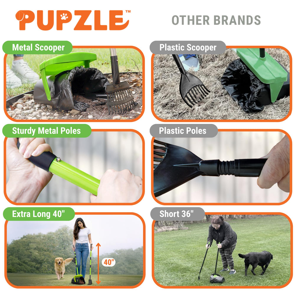 Pupzle mango de 40 pulgadas ergonómico para evitar agacharse