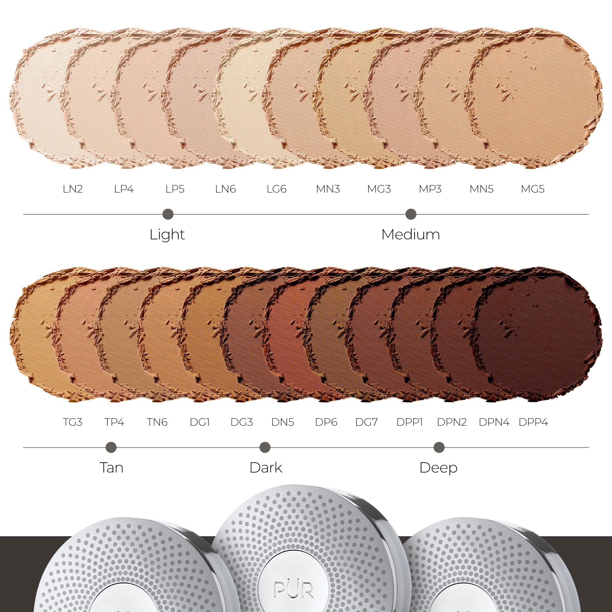 PÜR MINERALS etiqueta de ingredientes destacando manteca de karité y ceramidas