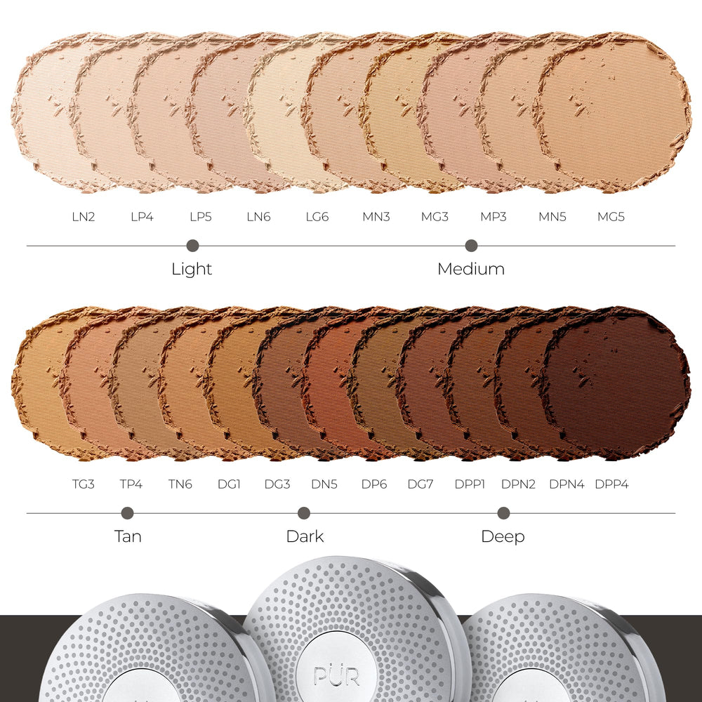 PÜR MINERALS etiqueta de ingredientes destacando manteca de karité y ceramidas