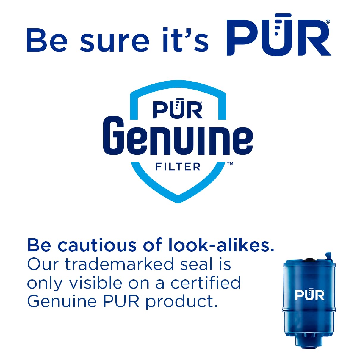 Corte del filtro PUR Plus mostrando capas 3 en 1 que reducen contaminantes