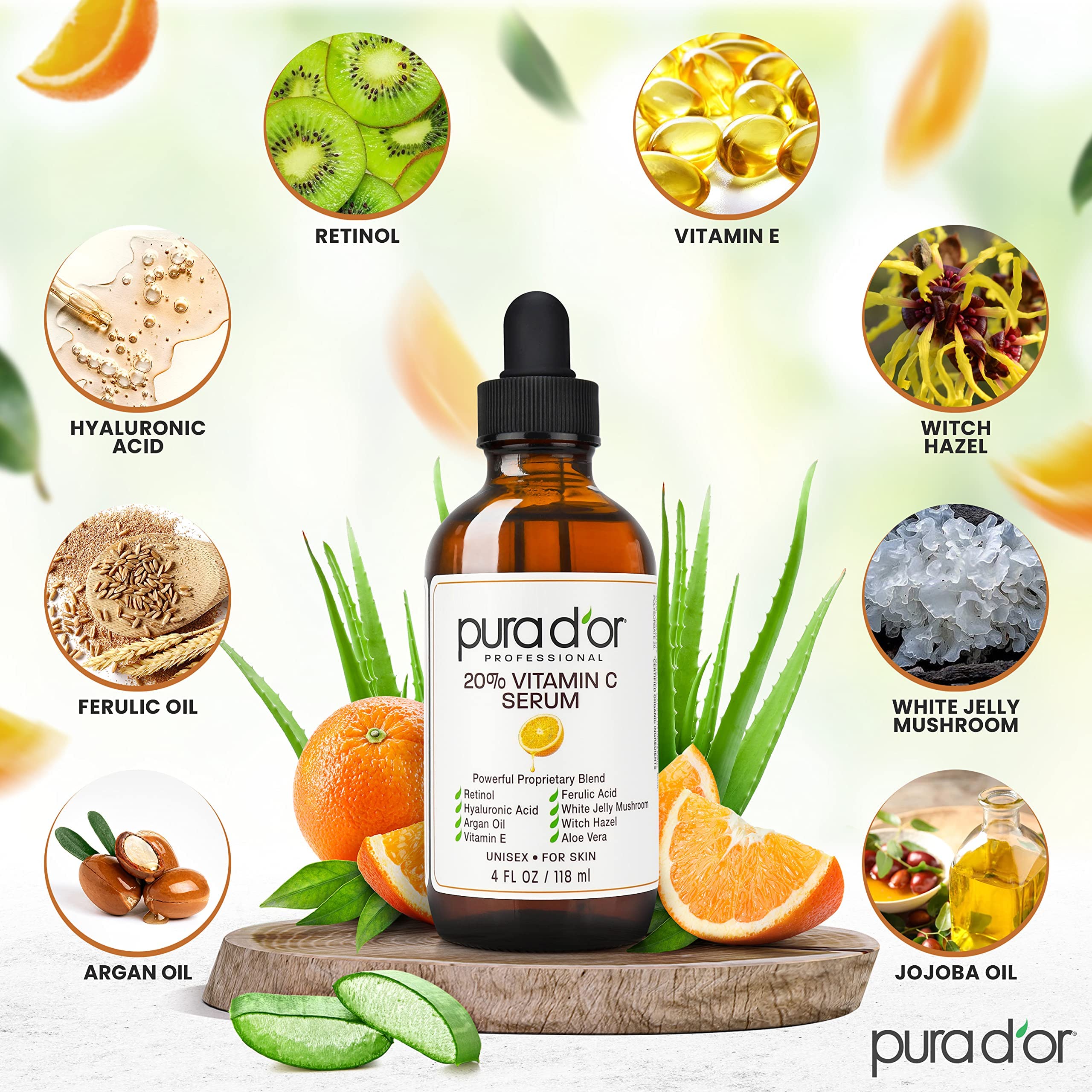 PURA D'OR detalle del etiquetado con ingredientes y certificaciones