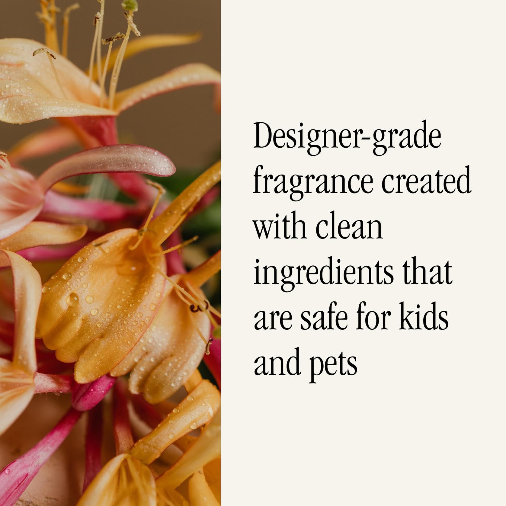 Pura acercamiento de etiqueta honeysuckle indicando notas aromáticas