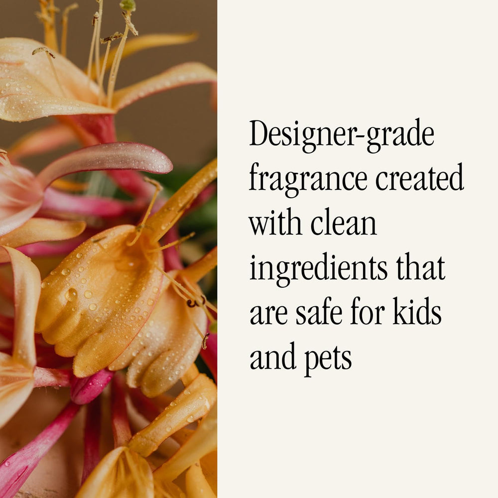 Pura acercamiento de etiqueta honeysuckle indicando notas aromáticas