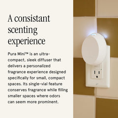 Pura difusor mini en baño perfuma ambiente y mejora sensación de limpieza