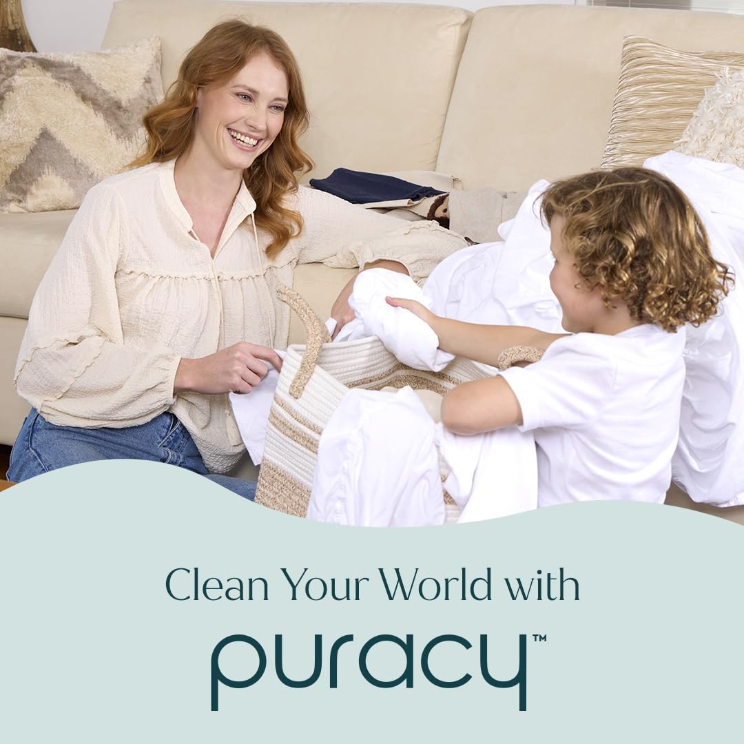 Puracy etiqueta con ingredientes minerales y vegetales claros