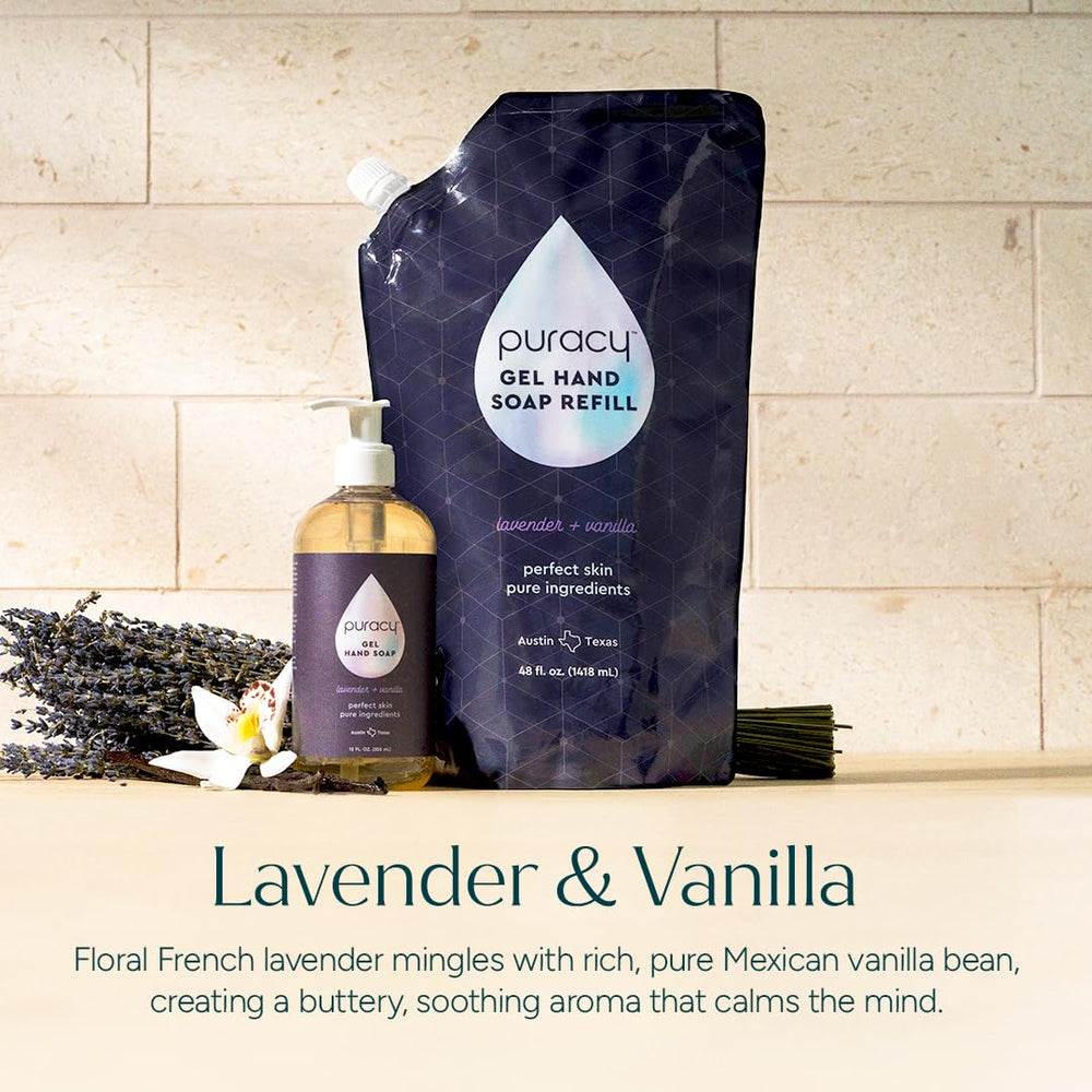 Puracy lavado de manos relajante, aroma a lavanda y vainilla calmante