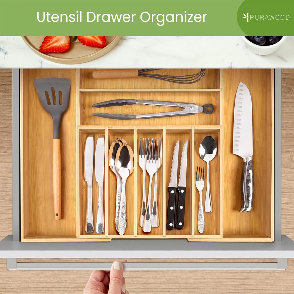 Organizador Purawood integrado en cocina estilo natural que mejora la estética