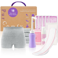 PurComfy vista frontal del kit completo para comodidad posparto