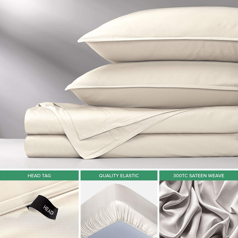 Pure Bamboo juego montado sobre cama mostrando caída elegante y frescura
