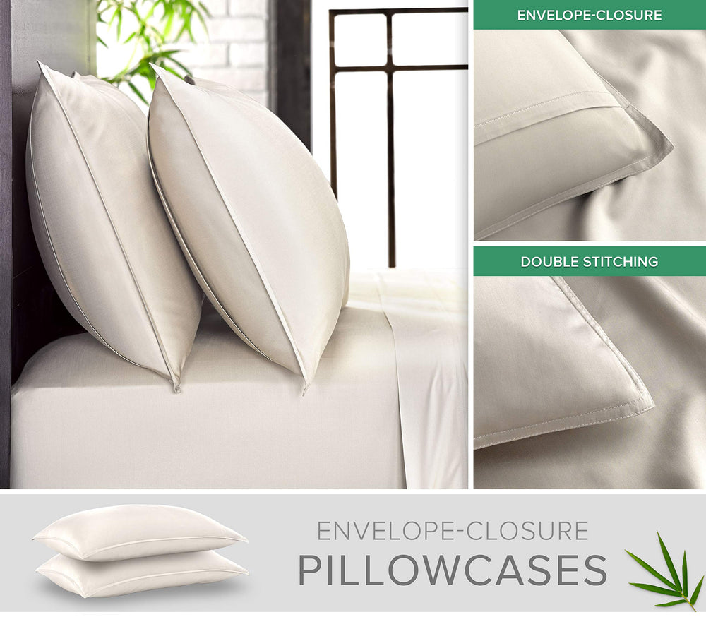 Pure Bamboo sábana ajustada colocada en colchón King con ajuste profundo, calce seguro