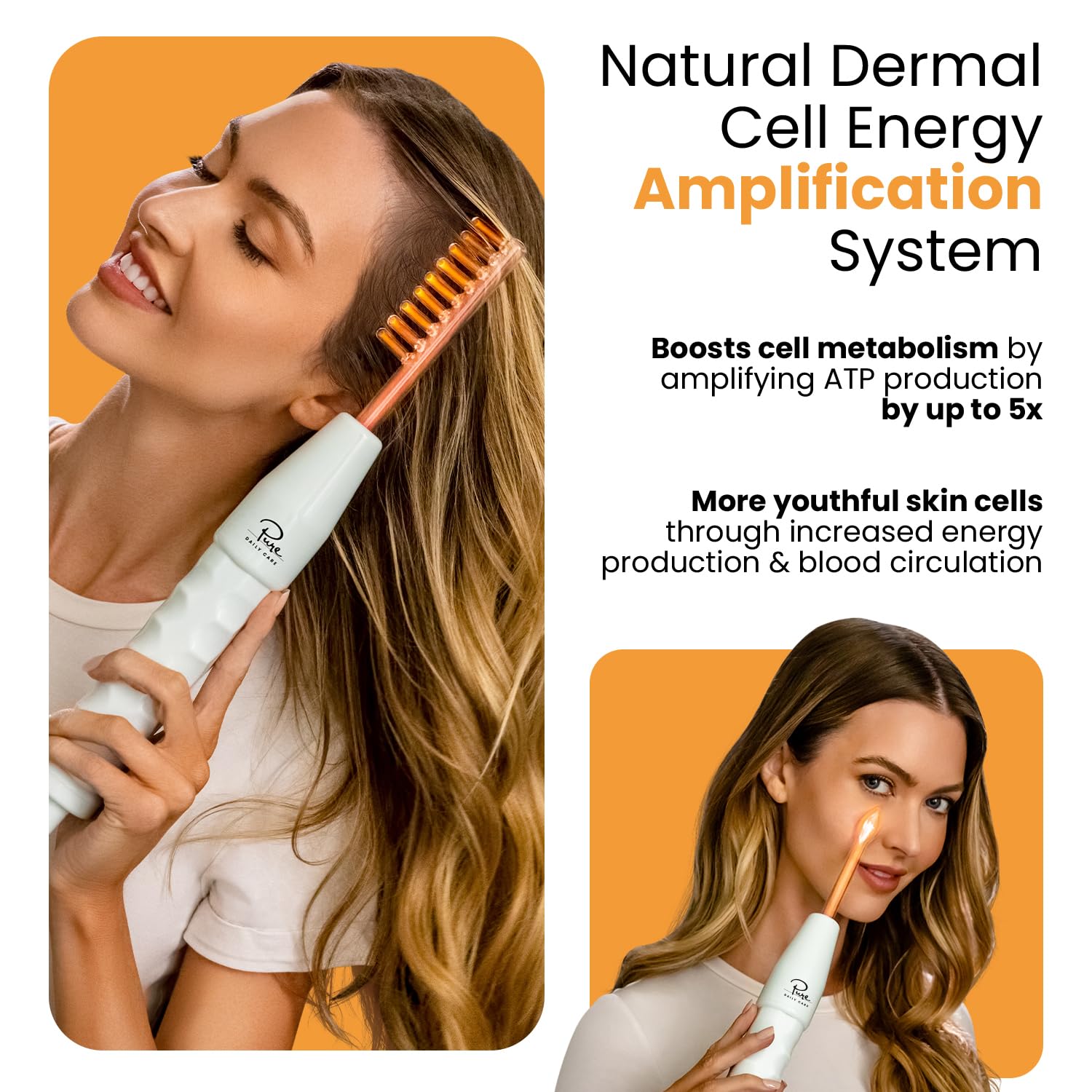 Pure Daily Care NuDerma aplicador peine en cuero cabelludo para mayor vitalidad