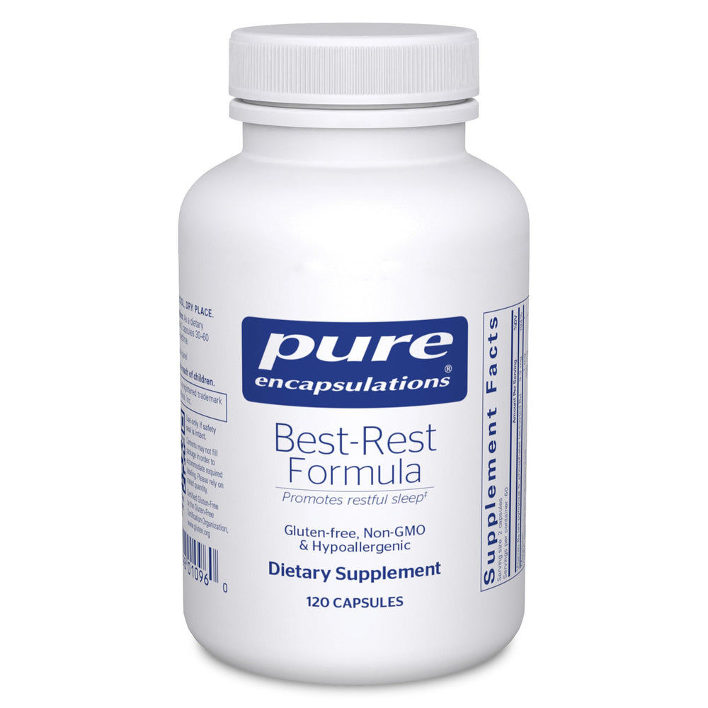 Pure Encapsulations frasco frontal mostrando el producto para descanso