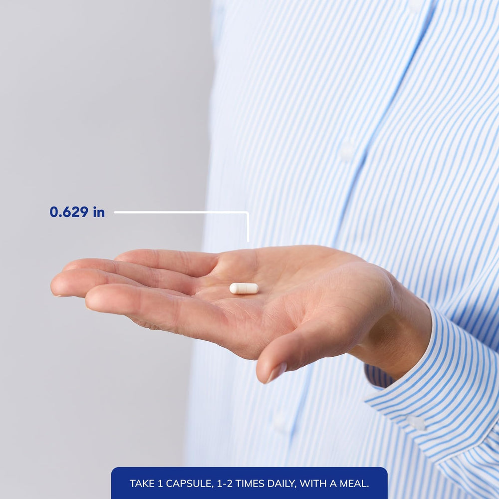 Pure Encapsulations cápsulas en mano para comparar tamaño y facilidad de uso