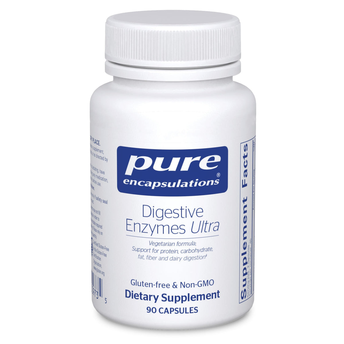 Pure Encapsulations caja frontal mostrando 90 cápsulas y beneficio de soporte digestivo