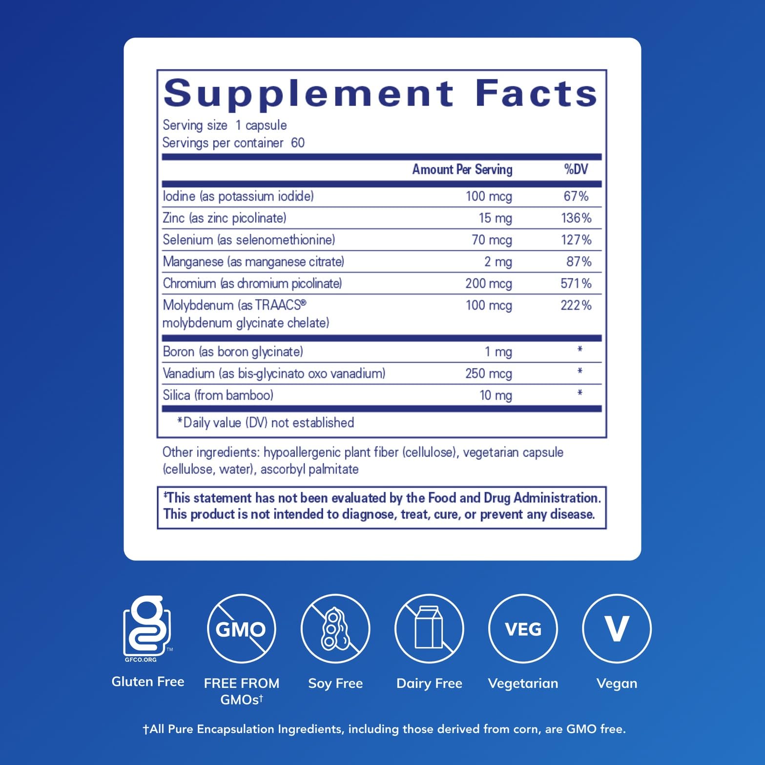 Detalle de una cápsula Pure Encapsulations para apreciar textura y tamaño